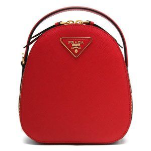 Prada Triangle Rucksack Handbag Red